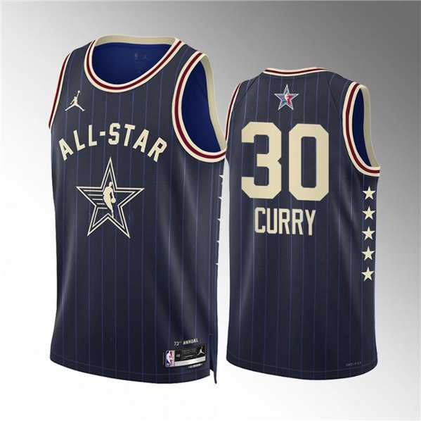 Men%27s 2024 All-Star #30 Stephen Curry Navy Stitched Basketball Jersey->2024 all star->NBA Jersey